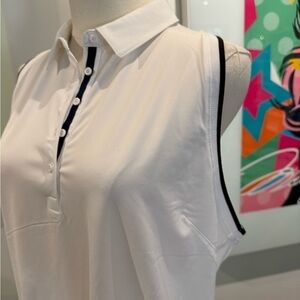 Puma white with dark navy blue accents Golf Shirt NWT